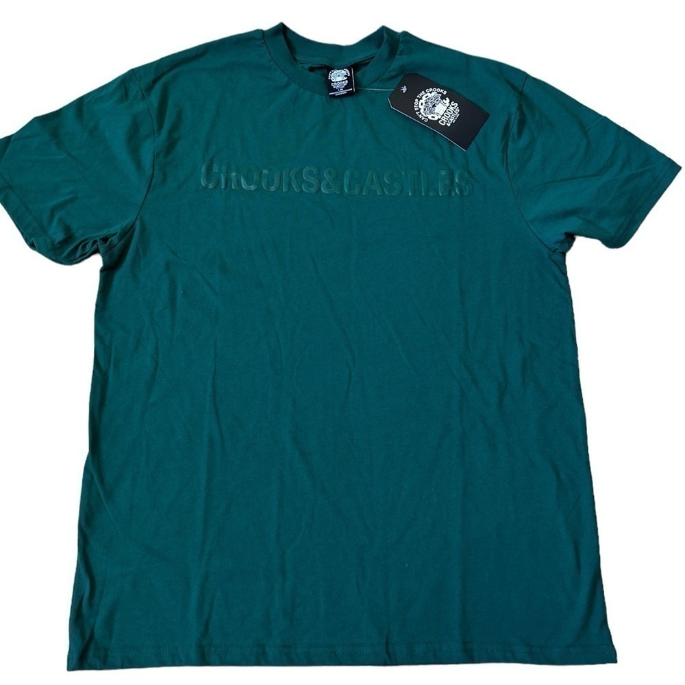 NWT Crooks & Castles Logo Tee in Green - Picture 1 of 7